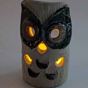 Vintage Owl Votive Candle Holder Glazed Pottery Counterpoint San Francisco Gift